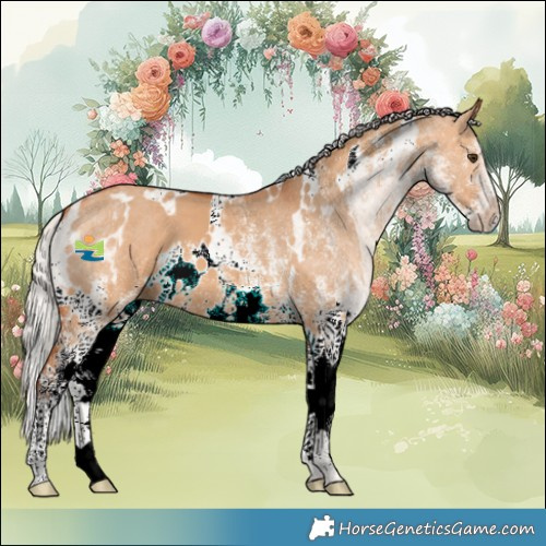 Horse Color:White Spotted Silver Bay Dun 