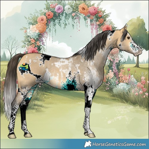 Horse Color:White Spotted Buckskin Dun 