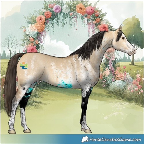 Horse Color:White Spotted Buckskin Dun 