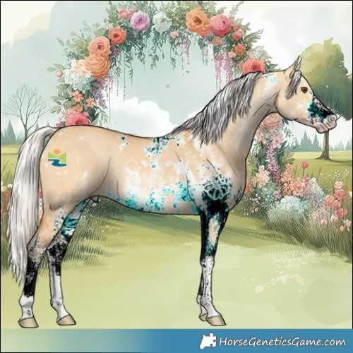 Horse Color:White Spotted Silver Buckskin Dun 