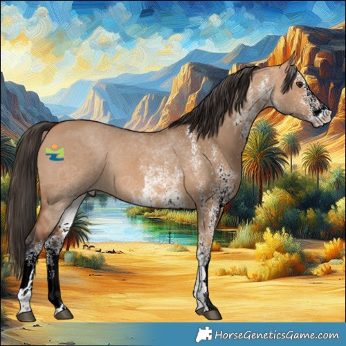Horse Color:White Spotted Bay Dun 