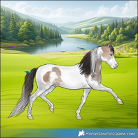 Horse Color:Bay Dun Splash Tobiano 