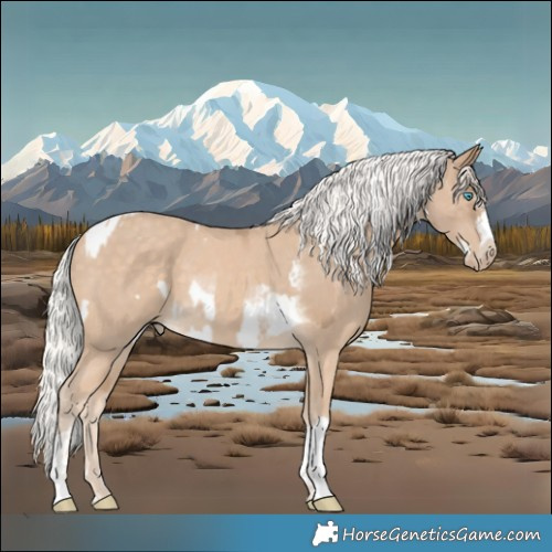 Horse Color:Chocolate Palomino Pearl Tobiano Frame  and Silver Perlino Tobiano 