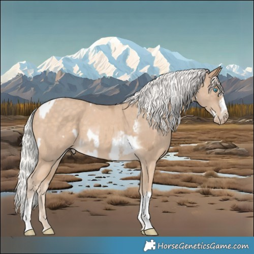Horse Color:Chocolate Palomino Pearl Tobiano Frame  and Silver Perlino Tobiano 