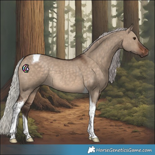 Horse Color:Silver Brown Dun Tobiano Rabicano 