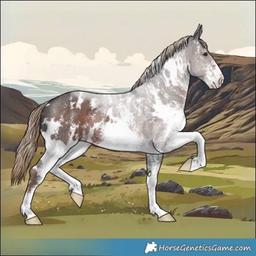Horse Color:White Spotted Liver Chestnut Sabino Rabicano
