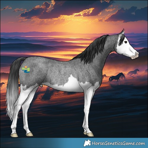 Horse Color:Blue Roan Splash Rabicano 