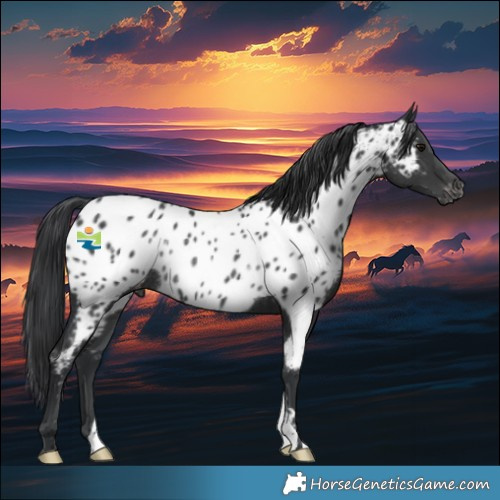 Horse Color:Black Appaloosa Rabicano 