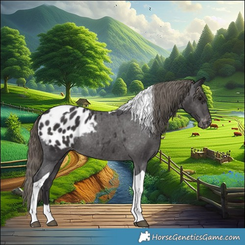 Horse Color:Smoky Black Tobiano Blanket Rabicano 