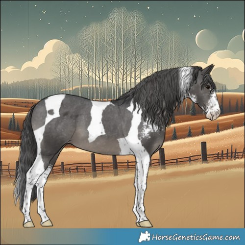 Horse Color:Black Sabino Tobiano Appaloosa 