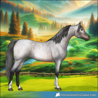Horse Color:Gray Bay Roan Tobiano 