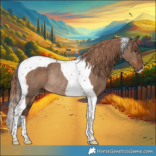 Horse Color:Liver Red Dun Tobiano Rabicano 