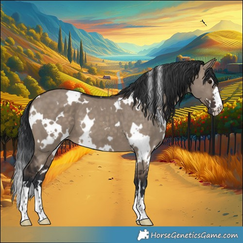 Horse Color:White Spotted Brown Dun 