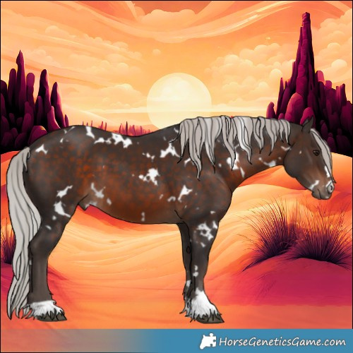 Horse Color:White Spotted Silver Brown