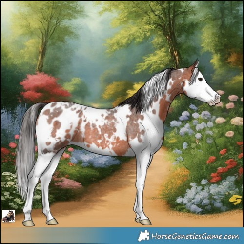 Horse Color:White Spotted Bay Roan Splash Appaloosa