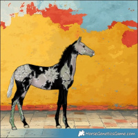 Horse Color:Watercolor White Spotted Silver Brown Dun Tobiano 