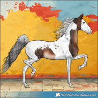 Horse Color:Brown Splash Tobiano Varnish 