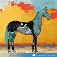 Horse Color:Watercolor Brown Ice Tobiano Snowcap