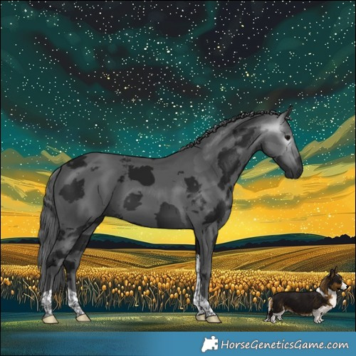 Horse Color:Gray Brown Merle Tobiano