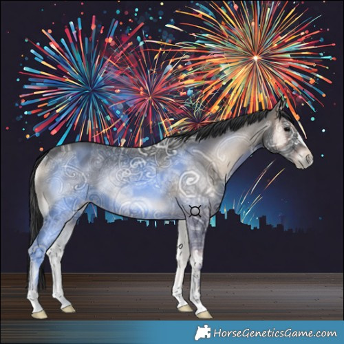 Horse Color:Blue Onyx Ice Rabicano 