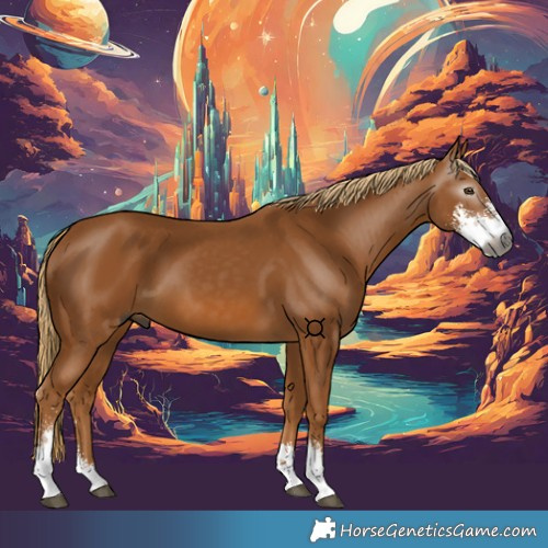 Horse Color:Gray Chestnut Sabino 