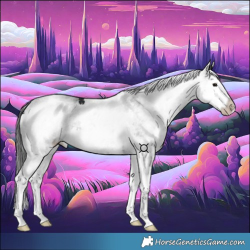 Horse Color:White Spotted Black Splash 