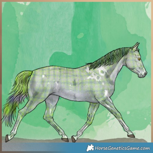 Horse Color:Watercolor Plaid White Spotted Liver Red Dun Ice Tobiano Brindle