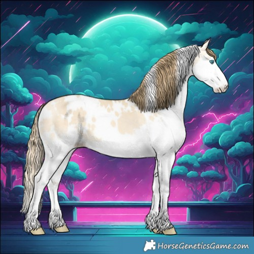 Horse Color:White Spotted Sable Cream Champagne Dun Splash Varnish