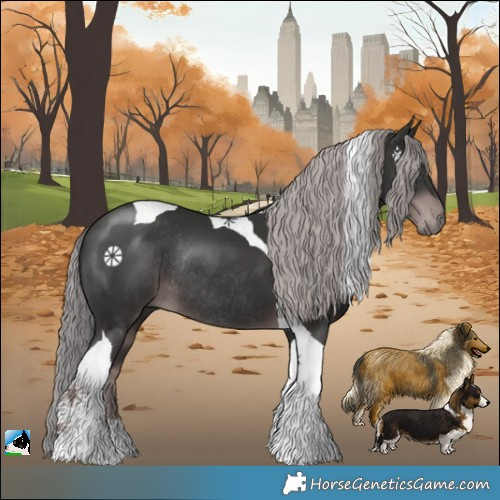 Horse Color:Platinum Liver Chestnut Tobiano Rabicano