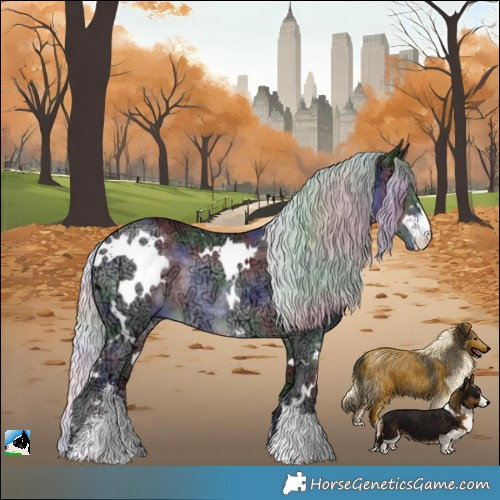 Horse Color:Nacre White Spotted Silver Black Chinchilla Ice Sabino 