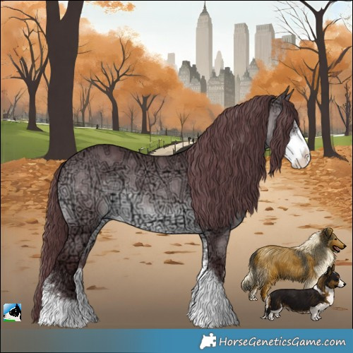 Horse Color:Chocolate Brown Chinchilla Ice Sabino