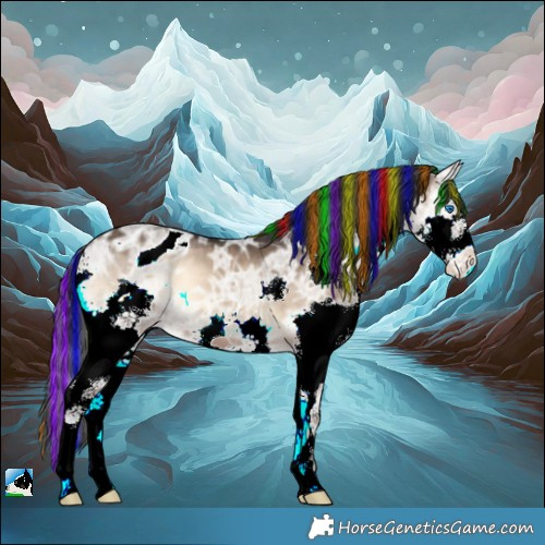 Horse Color:Painted Brown Ice Onyx Splash Appaloosa 