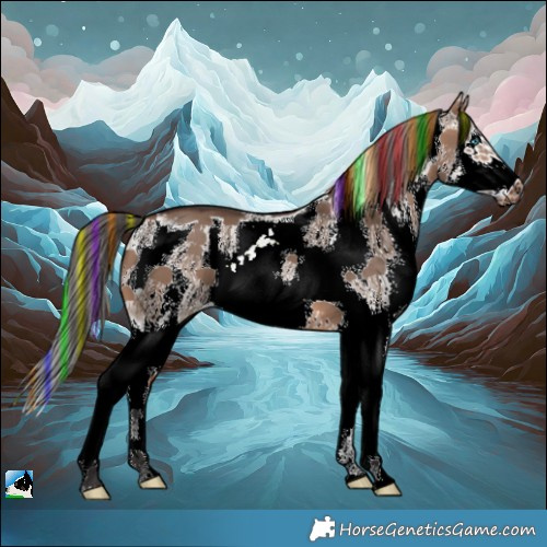 Horse Color:Painted Brown Dun Sabino Splash Frame 