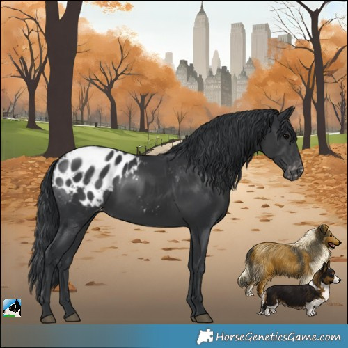 Horse Color:Black Appaloosa Rabicano 