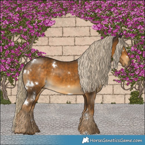 Horse Color:White Spotted Chocolate Palomino Mushroom 