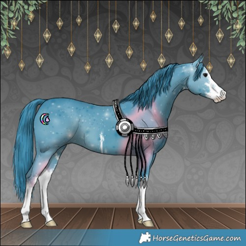 Horse Color:Watercolor White Spotted Black 