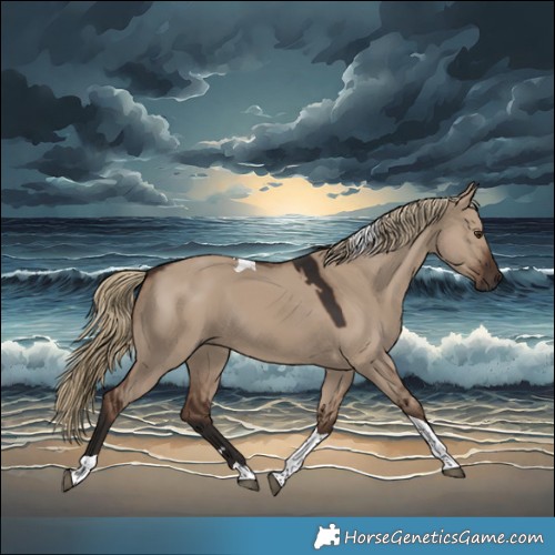 Horse Color:Liver Red Dun Tobiano Rabicano