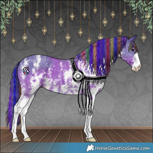 Horse Color:Painted Watercolor Black Sabino 