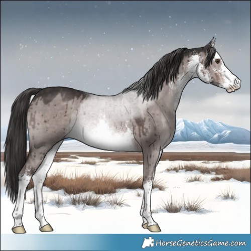 Horse Color:Platinum White Spotted Liver Red Dun Rabicano Brindle 
