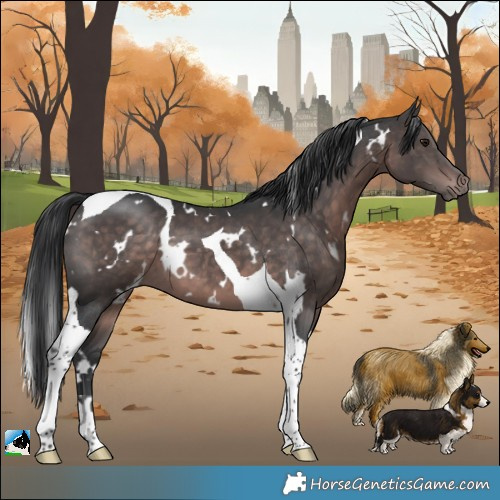 Horse Color:Platinum White Spotted Brown Tobiano