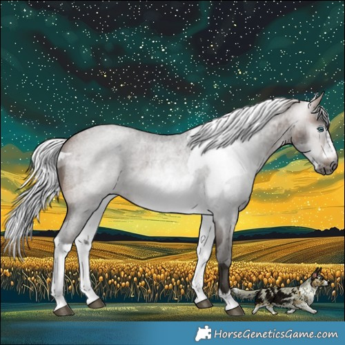 Horse Color:Gray Silver Buckskin Roan Merle Frame Rabicano 