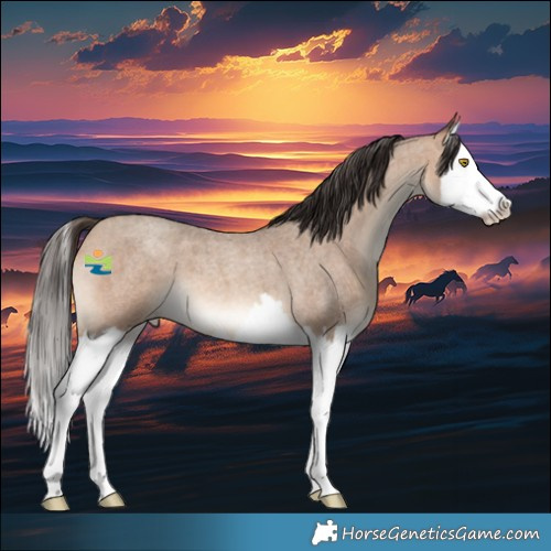 Horse Color:Sable Champagne Roan Splash 