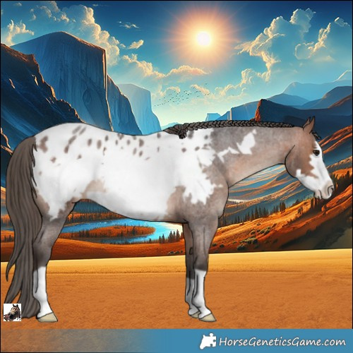 Horse Color:Brown Roan Frame Appaloosa 