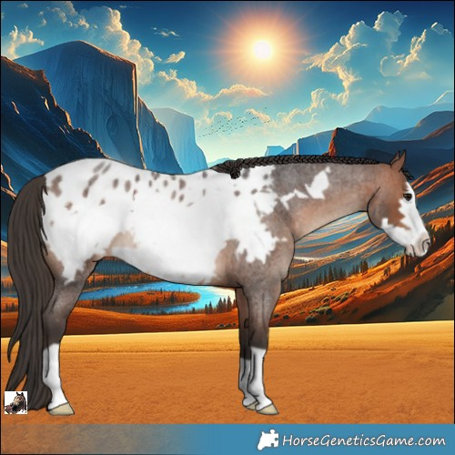 Horse Color:Brown Roan Frame Appaloosa 