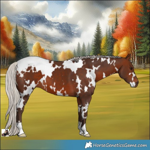 Horse Color:White Spotted Silver Brown 