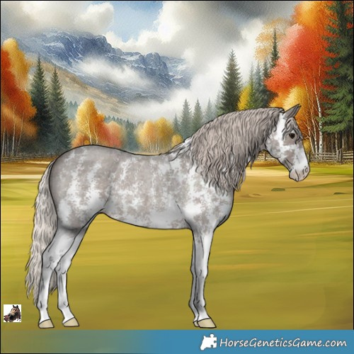Horse Color:Silver Blue Roan Sabino 