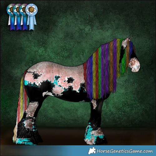 Horse Color:Painted Liver Red Onyx Roan Splash 