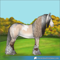 Horse Color:Perlino Splash  and Gray Liver Red Dun Splash Tobiano Brindle 