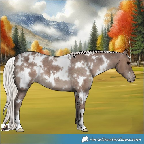 Horse Color:White Spotted Silver Black Appaloosa