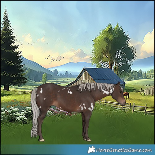 Horse Color:White Spotted Silver Brown Rabicano 